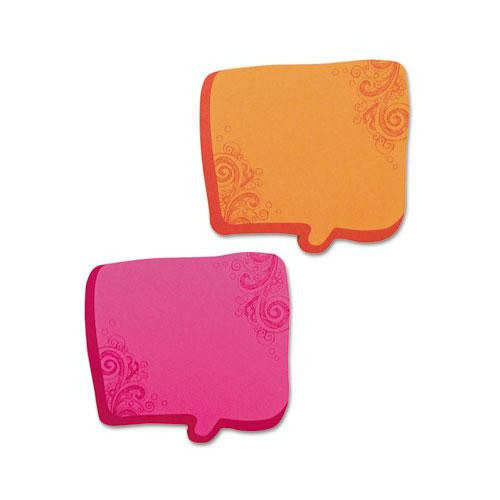 Thought Bubble Notes, Cartoon Thought Bubble Shape, 2.75" X 2.75", Assorted Colors, 75 Sheets/pad, 2 Pads/pack