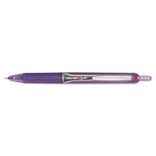 Precise V5rt Roller Ball Pen, Retractable, Extra-fine 0.5 Mm, Purple Ink, Purple Barrel