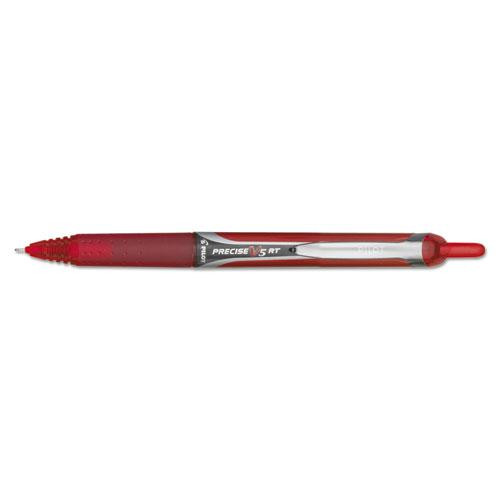 Precise V5rt Roller Ball Pen, Retractable, Extra-fine 0.5 Mm, Red Ink, Red Barrel