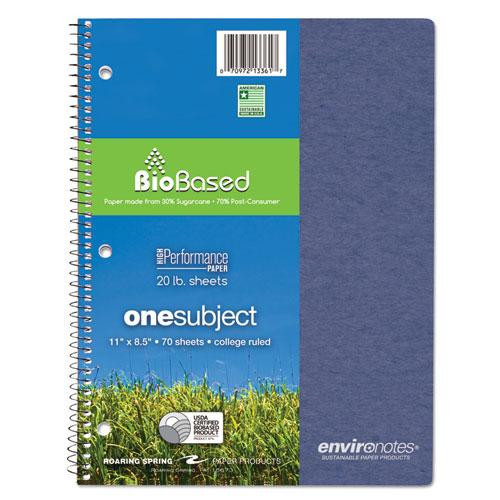 Environotes Biobased Notebook, 1 Subject, Medium/college Rule, Randomly Assorted Earthtone Covers, 11 X 8.5, 70 Sheets