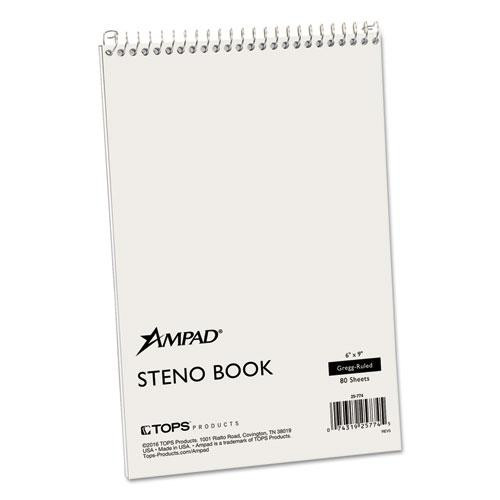 Steno Pads, Gregg Rule, Tan Cover, 80 White 6 X 9 Sheets