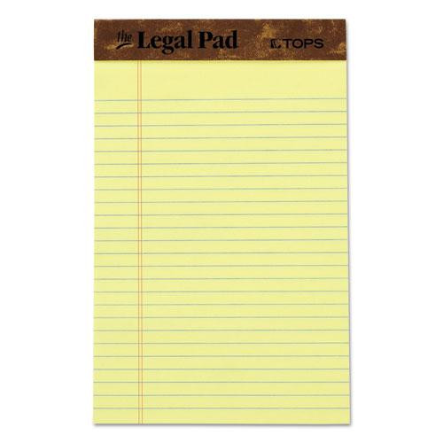 "the Legal Pad" Ruled Perforated Pads, Narrow Rule, 50 Canary-yellow 5 X 8 Sheets, Dozen