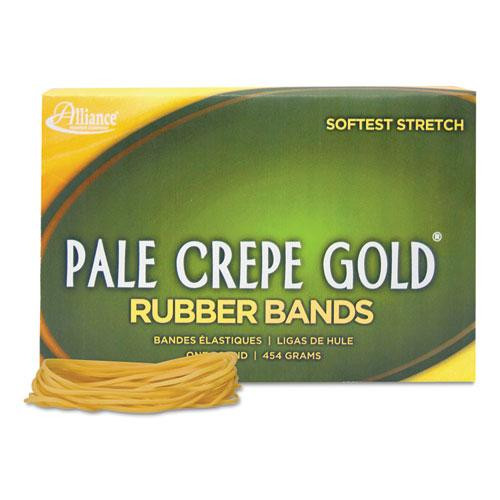 Pale Crepe Gold Rubber Bands, Size 19, 0.04" Gauge, Golden Crepe, 1 Lb Box, 1,890/box