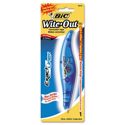 Wite-out Brand Exact Liner Correction Tape, Non-refillable, Blue Applicator, 0.2" X 236"
