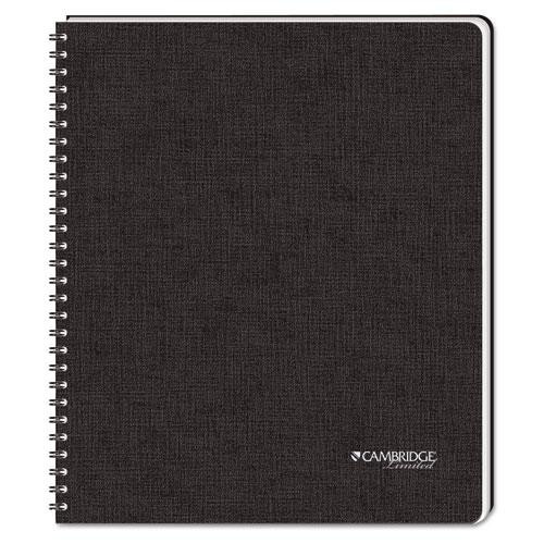 Hardbound Notebook With Pocket, 1 Subject, Wide/legal Rule, Black Cover, 11 X 8.5, 96 Sheets
