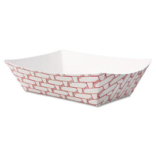 Paper Food Baskets, 0.5 Lb Capacity, Red/white, 1,000/carton