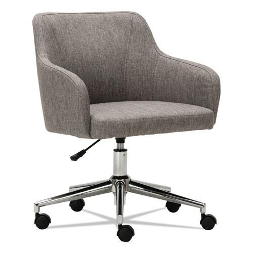 Alera Captain Series Mid-back Chair, Supports Up To 275 Lb, 17.5" To 20.5" Seat Height, Gray Tweed Seat/back, Chrome Base