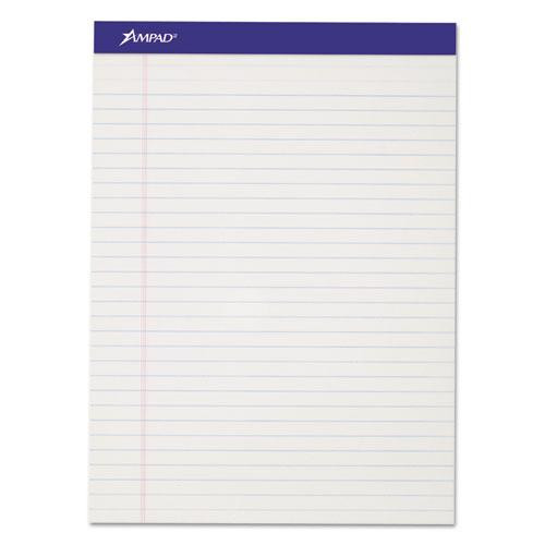 Perforated Writing Pads, Wide/legal Rule, 50 White 8.5 X 11.75 Sheets, Dozen