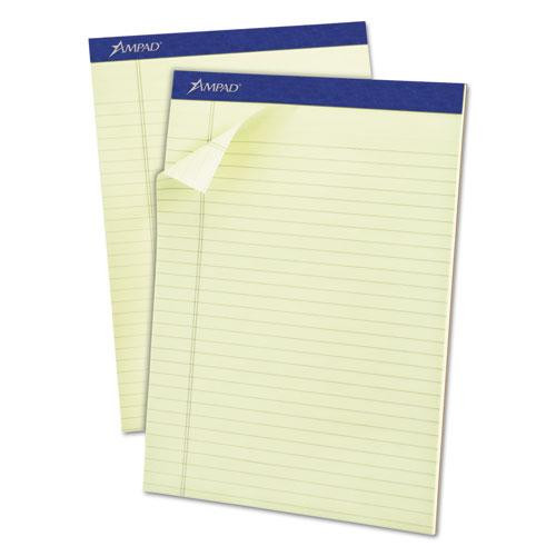 Pastel Writing Pads, Wide/legal Rule, Blue Headband, 50 Green-tint 8.5 X 11.75 Sheets, Dozen