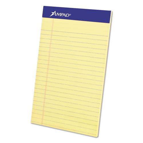 Perforated Writing Pads, Narrow Rule, 50 Canary-yellow 5 X 8 Sheets, Dozen