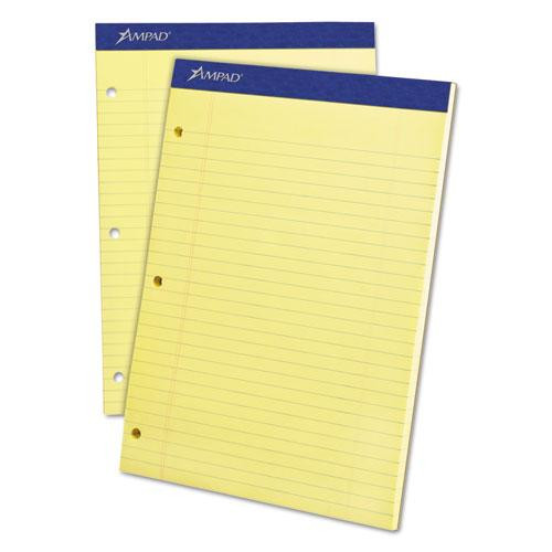 Double Sheet Pads, Wide/legal Rule, 100 Canary-yellow 8.5 X 11.75 Sheets