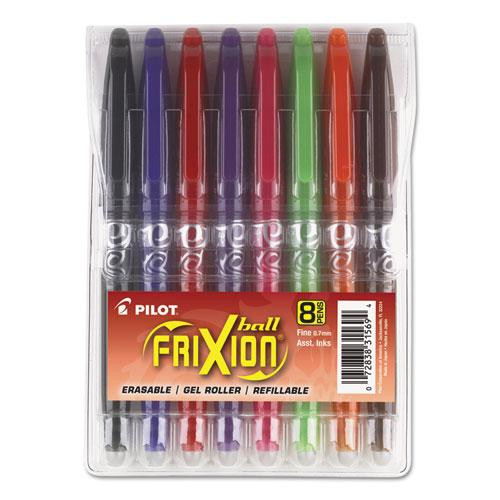 Frixion Ball Erasable Gel Pen, Stick, Fine 0.7 Mm, Assorted Ink And Barrel Colors, 8/pack