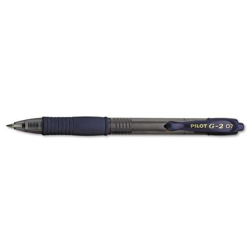 G2 Premium Gel Pen, Retractable, Fine 0.7 Mm, Blue Ink, Smoke Barrel, Dozen