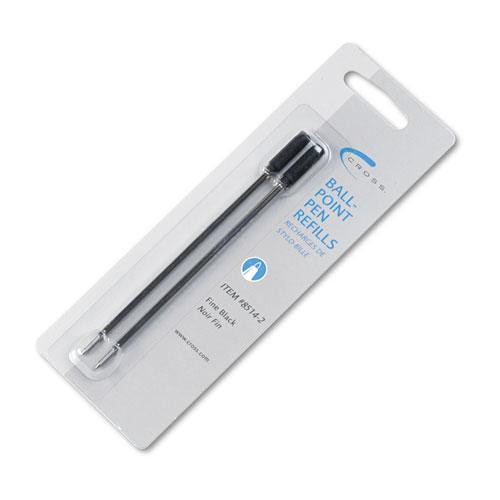 Refills For Cross Ballpoint Pens, Fine Conical Tip, Black Ink, 2/pack