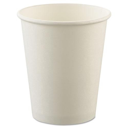 Uncoated Paper Cups, Hot Drink, 8 Oz, White, 1,000/carton