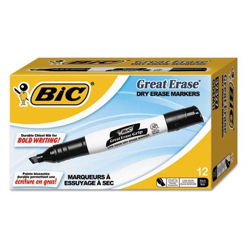 Intensity Low Odor Chisel Tip Dry Erase Marker, Broad Chisel Tip, Black, Dozen