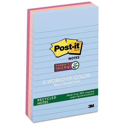 Recycled Notes In Wanderlust Pastels Collection Colors, Note Ruled, 4" X 6", 90 Sheets/pad, 3 Pads/pack