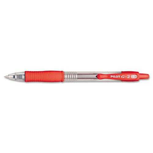 G2 Premium Gel Pen Convenience Pack, Retractable, Extra-fine 0.38 Mm, Red Ink, Clear/red Barrel