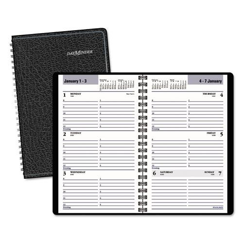 Dayminder Block Format Weekly Appointment Book, 8.5 X 5.5, Black Cover, 12-month (jan To Dec): 2023