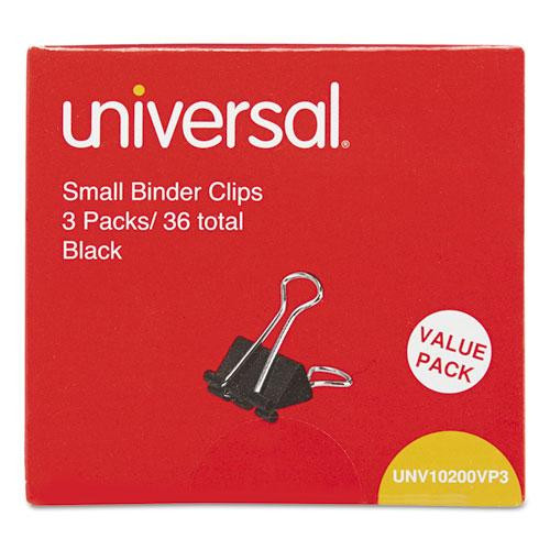 Binder Clips Value Pack, Small, Black/silver, 36/box