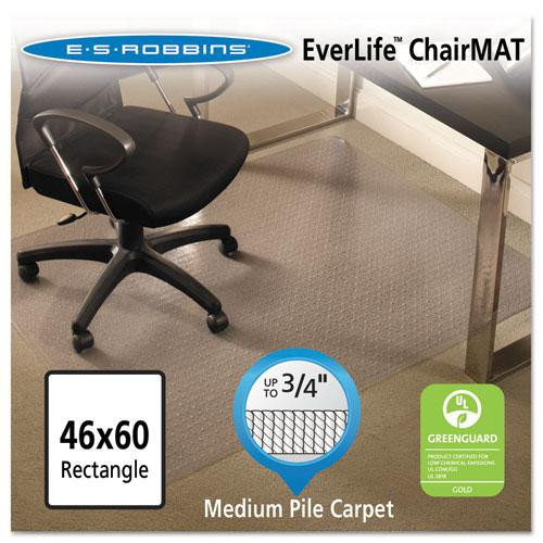 Everlife Chair Mats For Medium Pile Carpet, Rectangular, 46 X 60, Clear