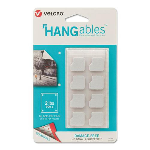 Hangables Removable Wall Fasteners, 0.75" X 0.75", White, 16/pack