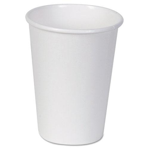 Paper Hot Cups, 12 Oz, White, 50/sleeve, 20 Sleeves/carton