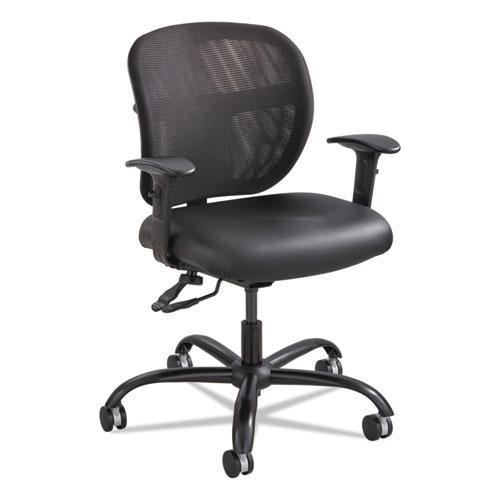 Vue Intensive-use Mesh Task Chair, Supports Up To 500 Lb, 18.5" To 21" Seat Height, Black Vinyl Seat/back, Black Base