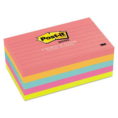 Original Pads In Poptimistic Collection Colors, Note Ruled, 3" X 5", 100 Sheets/pad, 5 Pads/pack