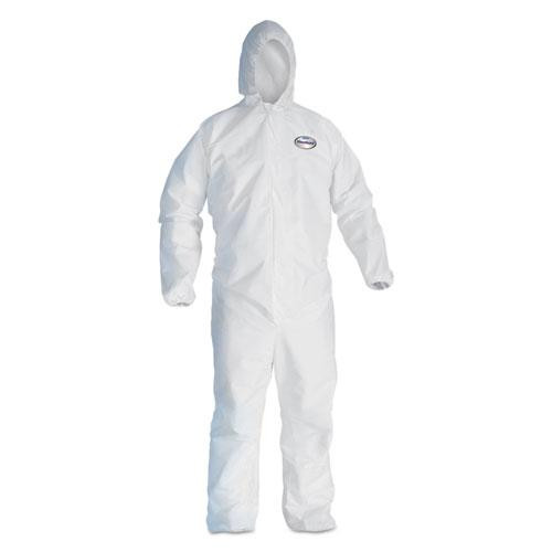 A40 Elastic-cuff And Ankles Hooded Coveralls, X-large, White, 25/carton
