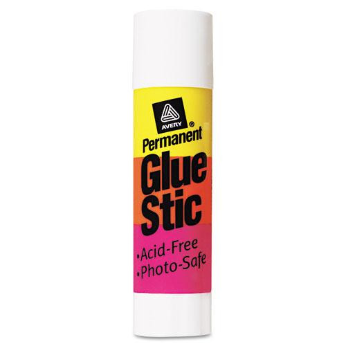 Permanent Glue Stic, 0.26 Oz, Applies White, Dries Clear