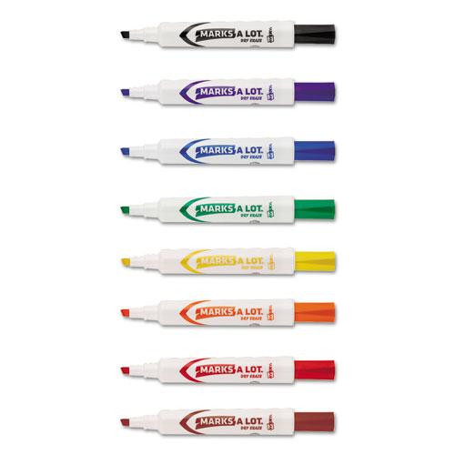 Marks A Lot Desk-style Dry Erase Marker, Broad Chisel Tip, Assorted Colors, 8/set (24411)