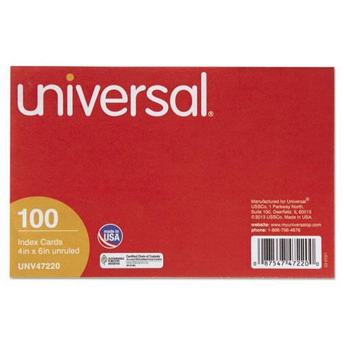 Unruled Index Cards, 4 X 6, White, 100/pack - UNV47220