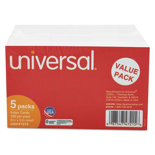 Ruled Index Cards, 3 X 5, White, 500/pack