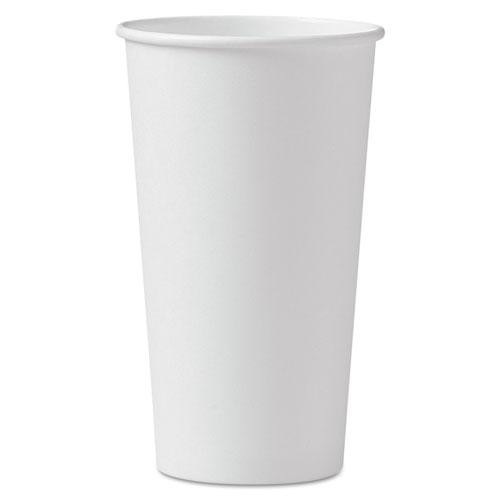 Single-sided Poly Paper Hot Cups, 20 Oz, White, 600/carton