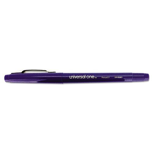 Porous Point Pen, Stick, Medium 0.7 Mm, Blue Ink, Blue Barrel, Dozen