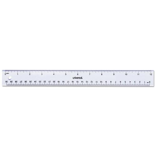 Clear Plastic Ruler, Standard/metric, 12" Long, Clear