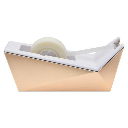 Facet Design One-handed Dispenser With One Roll Of Tape, 1" Core, Plastic, Copper