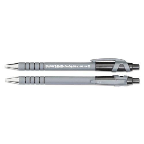 Flexgrip Ultra Ballpoint Pen, Retractable, Medium 1 Mm, Black Ink, Black/gray Barrel, Dozen
