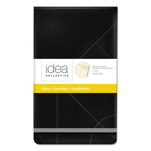Idea Collective Journal Pad With Hard Cover, Wide/legal Rule, Black Cover, 120 Cream 5 X 8.25 Sheets