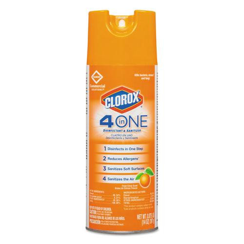 4-in-one Disinfectant And Sanitizer, Citrus, 14 Oz Aerosol Spray
