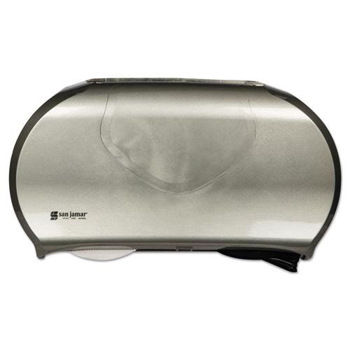 Twin 9" Jumbo Bath Tissue Dispenser, Summit, 19.25 X 6 X 12.25, Faux Stainless Steel