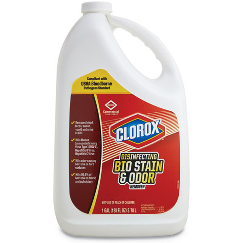 Disinfecting Bio Stain And Odor Remover, Fragranced, 128 Oz Refill Bottle, 4/ct