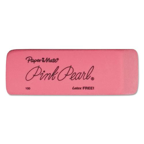 Pink Pearl Eraser, For Pencil Marks, Rectangular Block, Medium, Pink, 3/pack