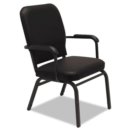 Chair,stk,vnyl,arm,2ct,bk