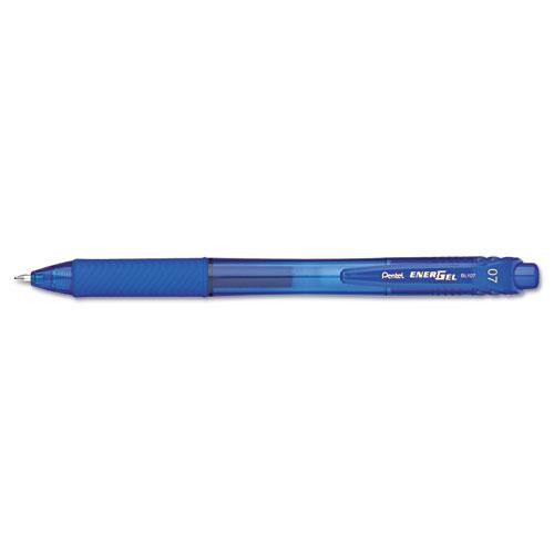 Energel-x Gel Pen, Retractable, Medium 0.7 Mm, Blue Ink, Blue Barrel, Dozen