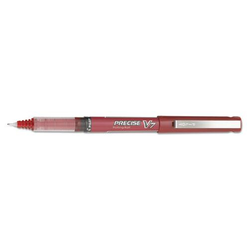 Precise V7 Roller Ball Pen, Stick, Fine 0.7 Mm, Red Ink, Red Barrel, Dozen