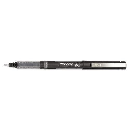 Precise V5 Roller Ball Pen, Stick, Extra-fine 0.5 Mm, Black Ink, Black Barrel, Dozen