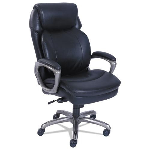 Cosset High-back Executive Chair, Supports Up To 275 Lb, 18.75" To 21.75" Seat Height, Black Seat/back, Slate Base