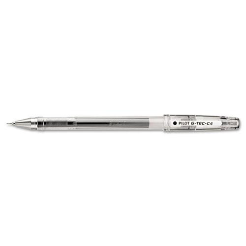 G-tec-c Ultra Gel Pen, Stick, Extra-fine 0.4 Mm, Black Ink, Clear Barrel, Dozen